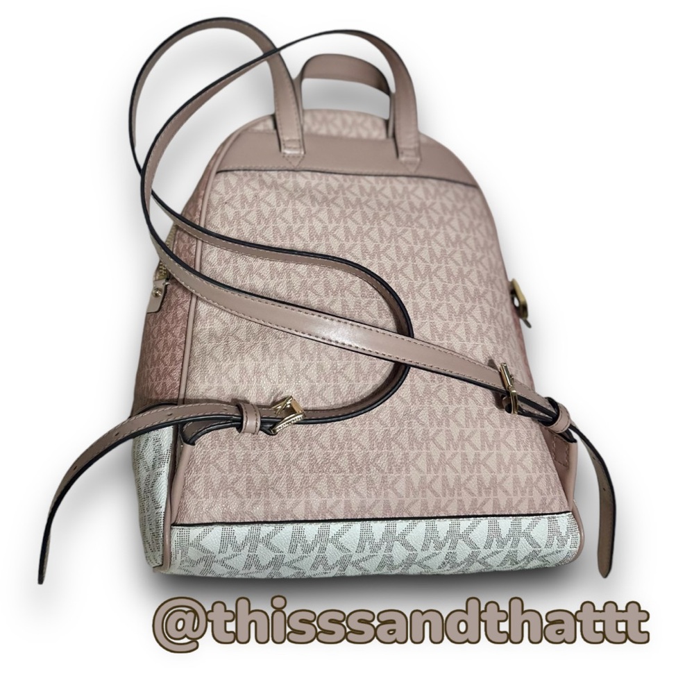 Authentic Michael Kors Rhea Medium Color-Block Logo Backpack - Picture 10 of 16